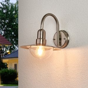 Fedra - klassisk LED udendørsvæglampe af ædelstål
