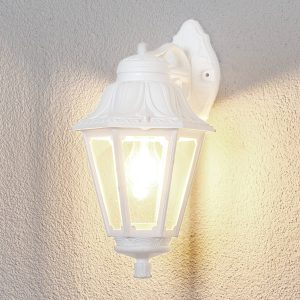 Bisso Anna E27 udendørs LED-væglampe, hvid nedad