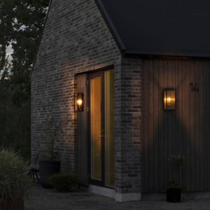 Carpi udendørs væglampe, sort, bredde 20,5cm
