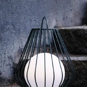 Evesham udendørs lanterne / batterilampe medium, sort