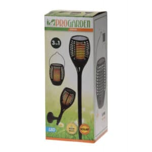 Solar LED-fakkel, 3-i-1, Ø:12 x H: 78 cm