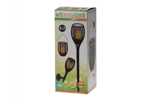 Solar LED-fakkel, 3-i-1, Ø:12 x H: 78 cm