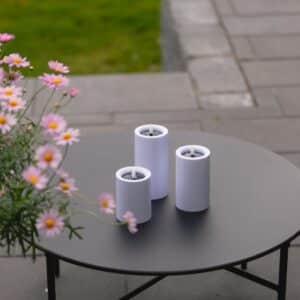 Alba solar Ø 7.5 cm. Hvid sæt af 3 stk (Sendes fra 26 maj)