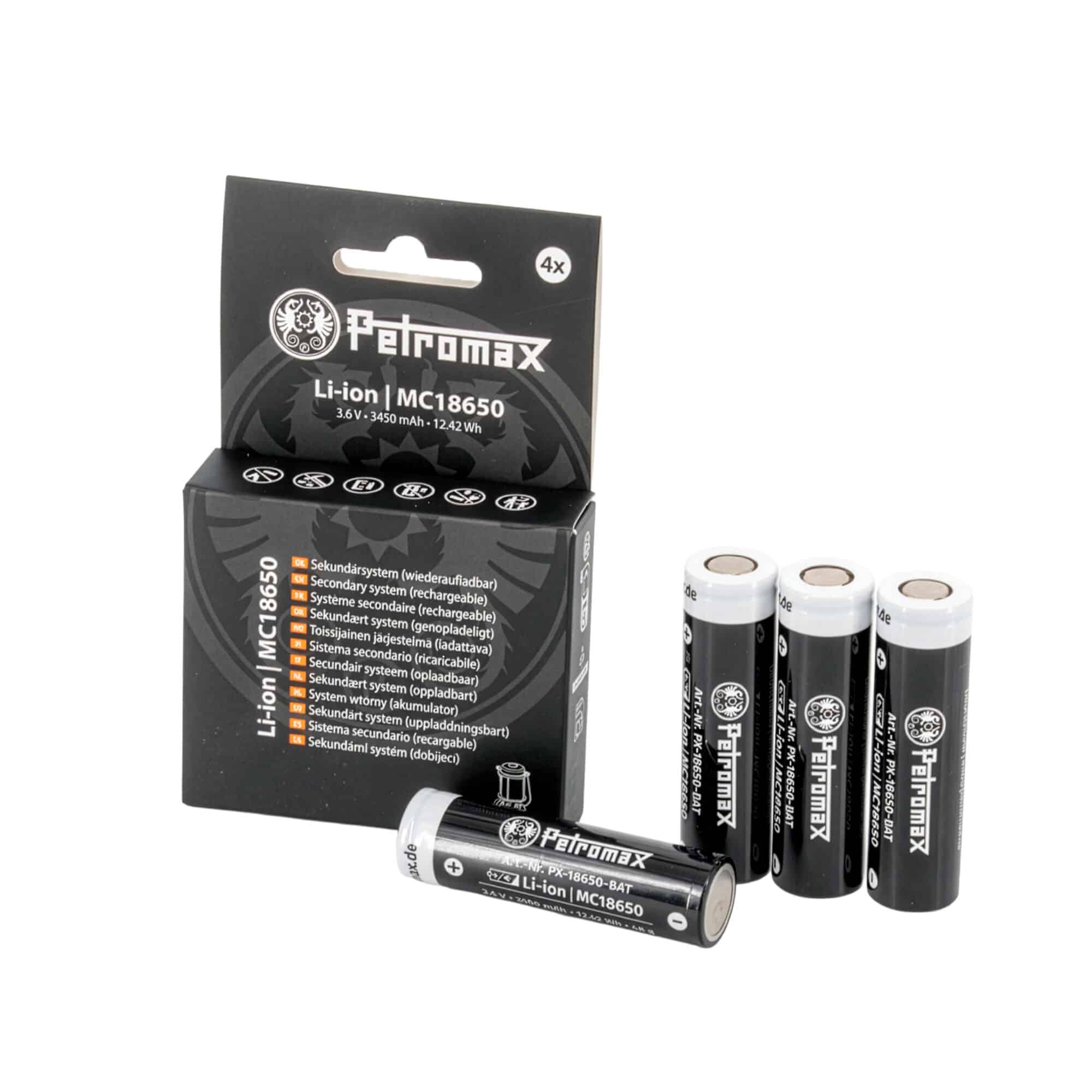 Petromax Genopladelige batterier 18650, 4 stk.